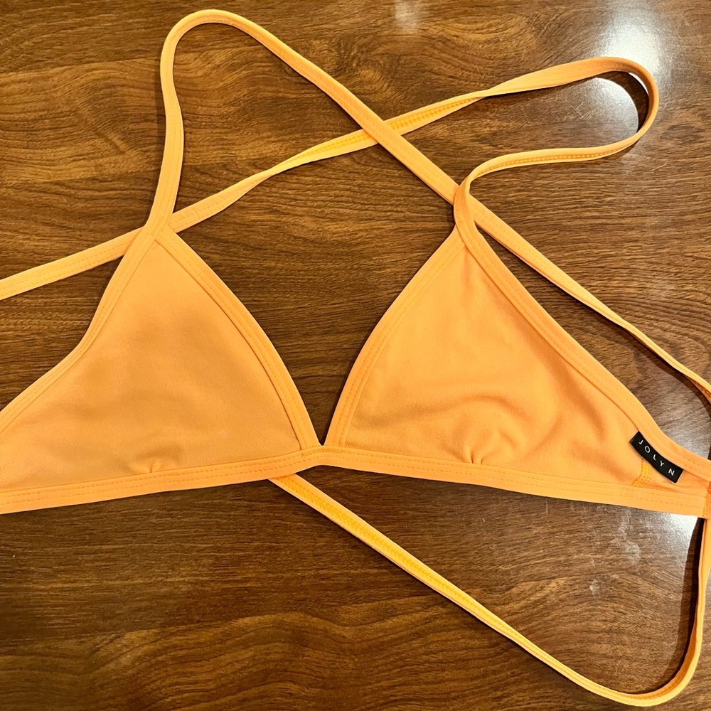 Bright yellow jolyn bikini top